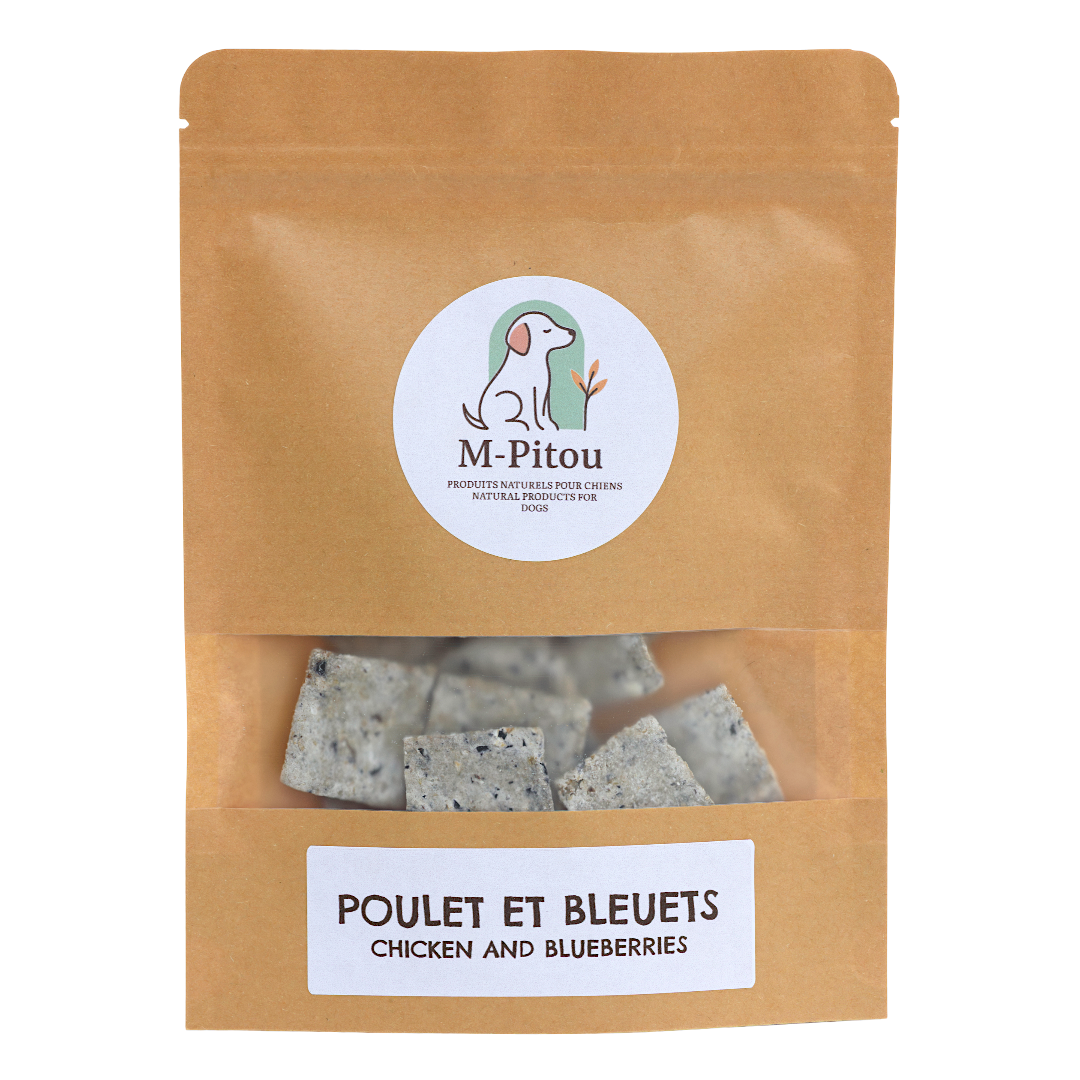 Gâterie naturelle – Poulet & Bleuets