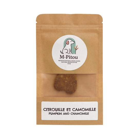 Gâterie naturelle personnalisée – Citrouille et camomille